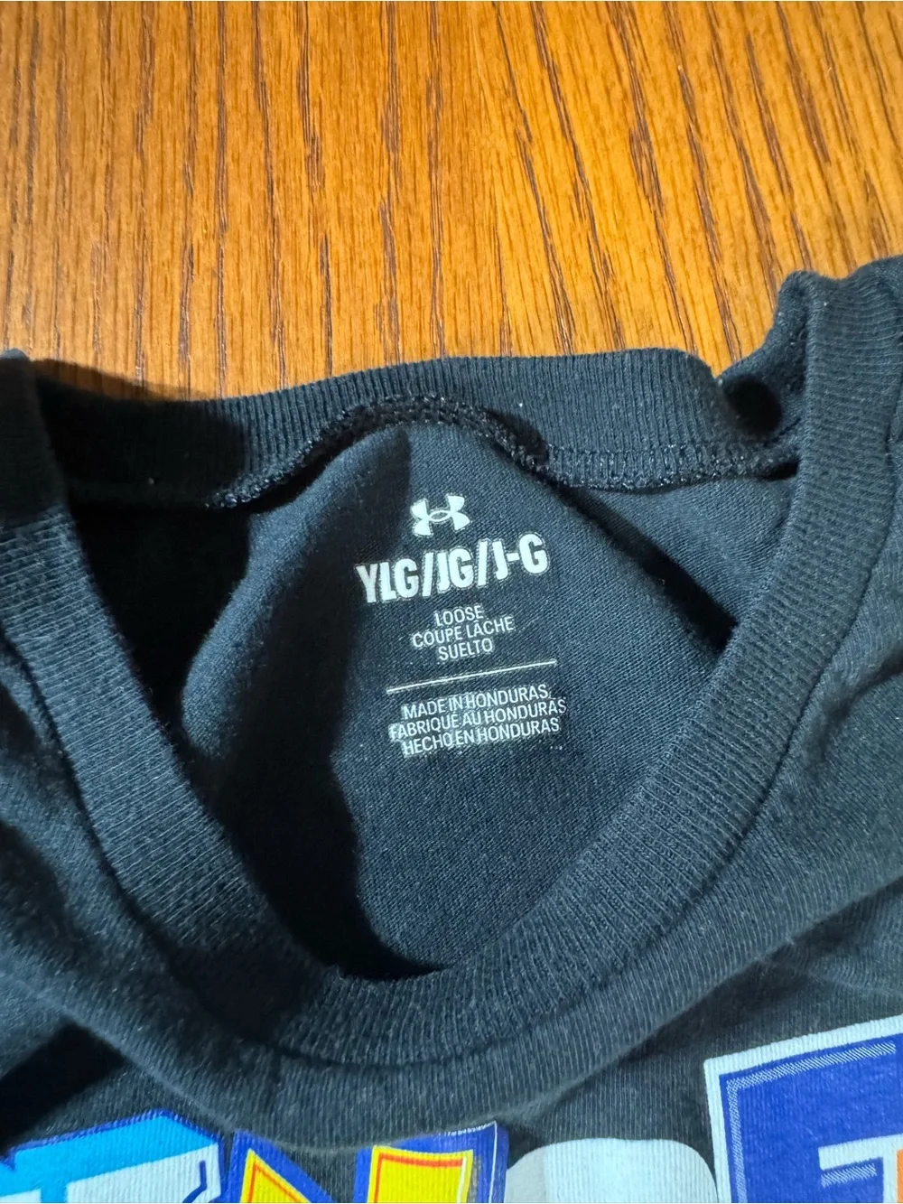 Under Armour YLG Black Graphic Tee Chocolate Milk Splash Youth Large